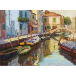 'Burano', pastel signed by David Allen (British 1945-), titled verso 44cm x 59.