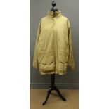 Barbour waterproof jacket, with zip up hood pouch, beige,