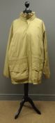 Barbour waterproof jacket, with zip up hood pouch, beige,