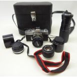 Minolta SRT101B 35mm camera with Minolta MC Rokkor PF 50mm lens,