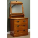 Edwardian walnut dressing chest,