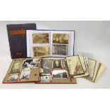 Modern album containing Edwardian and later postcards including topographical, comic etc,