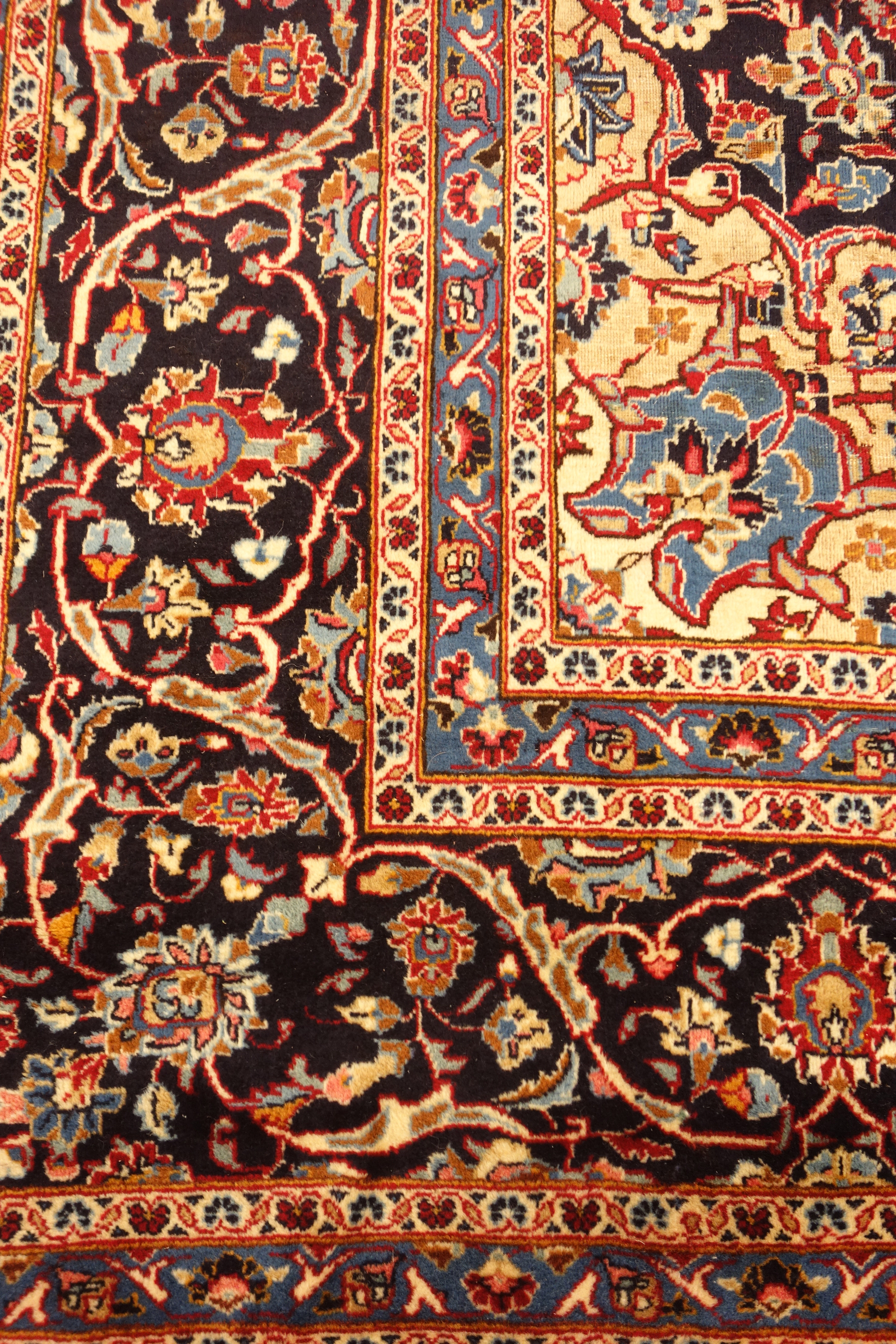Persian Meshed red ground rug carpet, pointed medallion with rosette, - Image 3 of 4