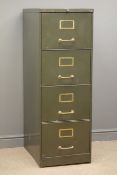 Vintage metal filing cabinet, four drawers, W46cm, H132cm,