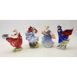 Four Royal Doulton figures comprising 'Sophie' HN3257, 'May' HN2746,