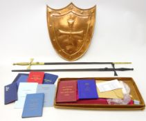 Collection of Masonic Memorabilia including; two swords,