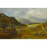 Cattle Watering in Upland Landscape,