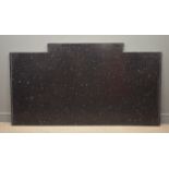 Two large pieces black granite with Swarovski crystal, (shaped 174cm x 95cm, D20cm,