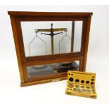 Reynolds & Branson Balance scales in case with weights,