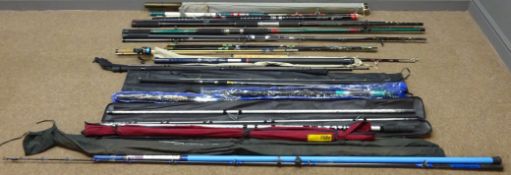 Collection of fishing rods including; Cono-flex 'Nemesis Plus SLR' length 13ft,