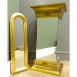 Large mirrored stand of square form with gilded base and top,