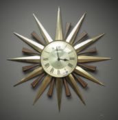 1970s 'Metamec' sunburst wall clock, D58cm Condition Report <a href='//www.