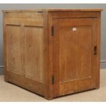 Early 20th century oak architects plan cabinet, hinged top,