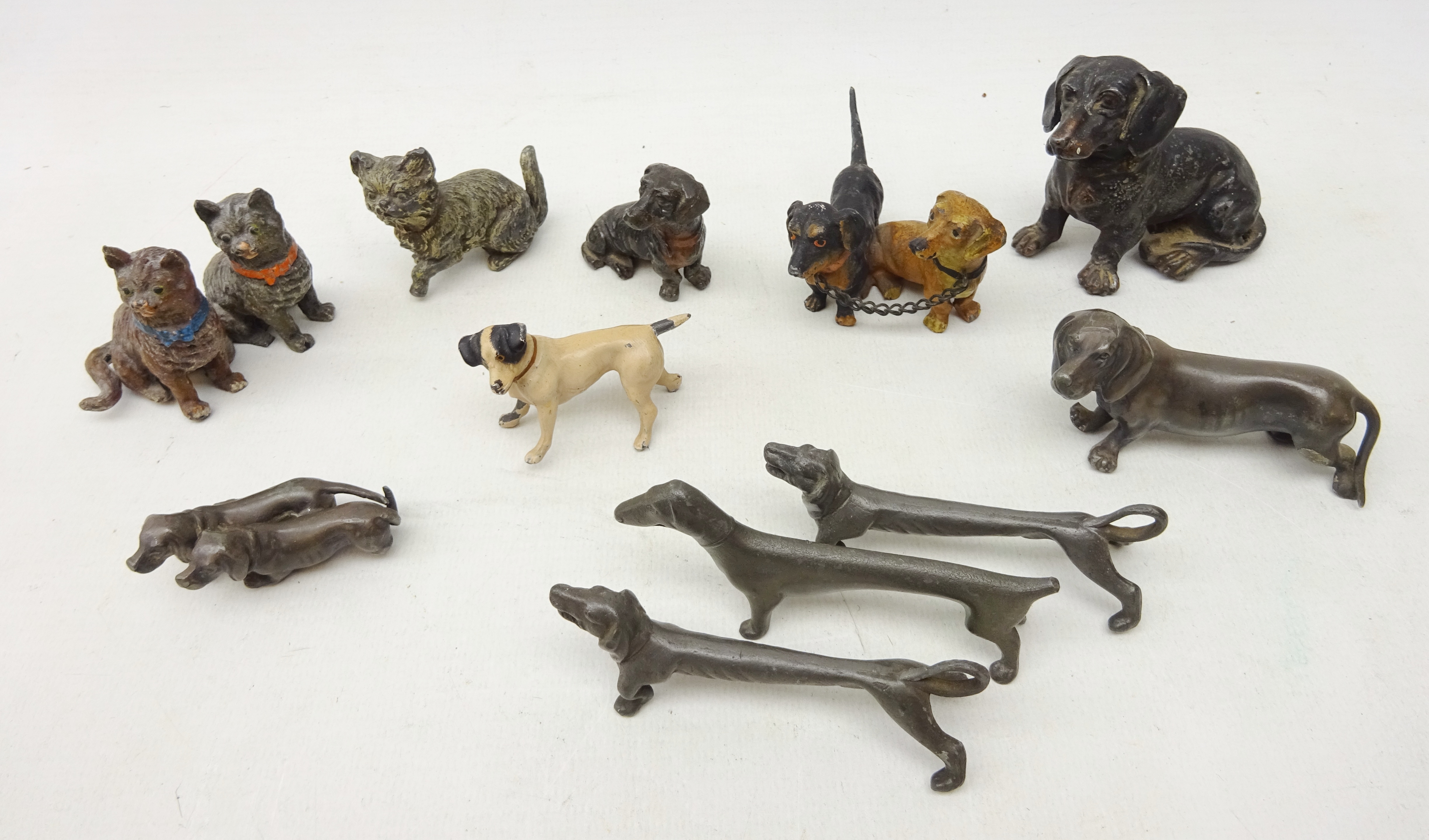 Lead and other cast metal dog & cat models,
