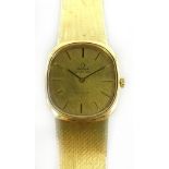 Omega de ville 18ct gold automatic bracelet wristwatch boxed 68.