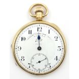 9ct rose gold cased pocket watch by Chronometer makers to the admiralty ?aw?ley & Co Birmingham