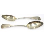 Pair of Georgian silver fiddle pattern tablespoons by Charles Dalgleish Edinburgh 1819 approx 4oz