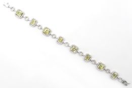 Silver crystal and cubic zirconia bracelet,
