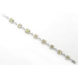 Silver crystal and cubic zirconia bracelet,