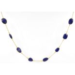 Silver-gilt (tested) faceted sapphire necklace Condition Report <a href='//www.