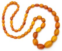 Early 20th century amber graduating bead necklace Condition Report Approx 30gm