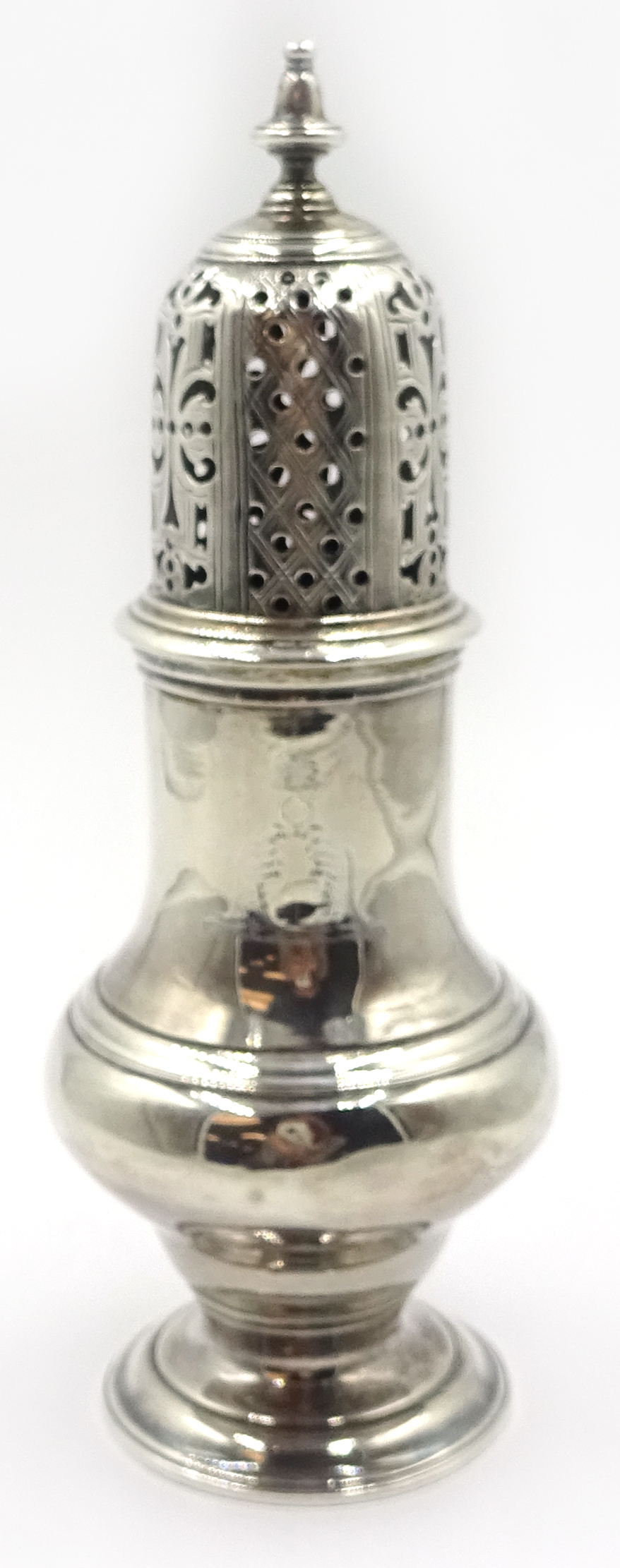 George II silver sugar caster by Samuel Wood London 1757 18cm approx 7oz Condition Report - Image 2 of 4