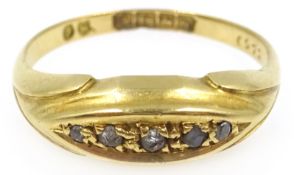 18ct gold five stone diamond chip ring, Birmingham 1912 Condition Report Approx 2.