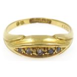 18ct gold five stone diamond chip ring, Birmingham 1912 Condition Report Approx 2.