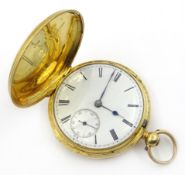 18ct gold hunter pocket watch by M Edler London & Adelaide no 2285 London 1852 Condition