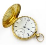 18ct gold hunter pocket watch by M Edler London & Adelaide no 2285 London 1852 Condition