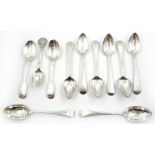 Set of six Georgian silver tea spoons by William Bateman London 1818 and five others approx 7oz