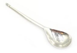 Keswick School of Industrial Art silver spoon, with tapering terminal and beaten bowl, Chester 1910,