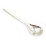 Keswick School of Industrial Art silver spoon, with tapering terminal and beaten bowl, Chester 1910,