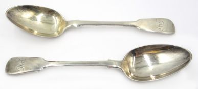 Pair of Georgian silver fiddle pattern tablespoons by Joseph & Albert Savory London 1836 approx 5oz