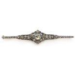 Early 20th century Dutch rose cut diamond 14ct brooch hallmarked 6cm Condition Report