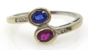 18ct white gold sapphire,