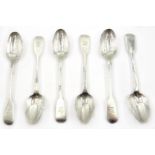 Set of six Victorian silver teaspoons London 1855 approx 5oz Condition Report