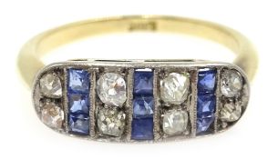Art Deco sapphire and diamond ring stamped 18ct Condition Report 2.