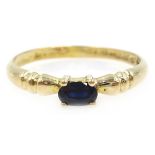 Gold sapphire ring, hallmarked 9ct Condition Report <a href='//www.