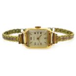 18ct gold early 20th century Pronto wristwatch hallmarked on plated braclet Condition