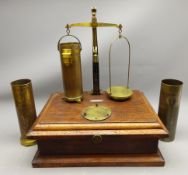 Set of early 20th century cast metal & lacquered brass Bushel Test Scales stamped S & R 806,