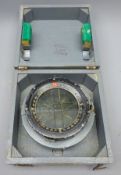 Aviation compass Type PII No.1112/B/53, grey japanned sprung case with plaque No.