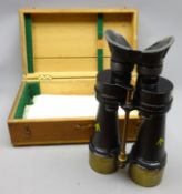 Pair of WWll Ross Military issue Power 10 Field 5 pattern 2112 black textured finish Binoculars No.