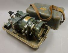 20th century Watts Transit Theodolite, green japanned body with chromed fittings,