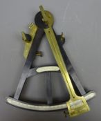 19th century ebony Octant with brass arm,