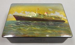 20th century Russian lacquer cigarette box,