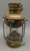 Ship's copper Anchor light by Simpson Lawrence Ltd.