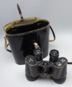 Pair of World War II German Kriegsmarine T Carl Zeiss Jena Naval Binoculars, D.F.