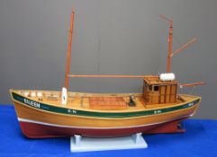Part wooden scale model of the Hull Fishing Boat Eileen H.
