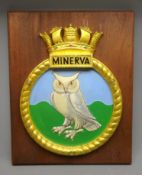 Bronze Ships Plaque for HMS Minerva (F45),